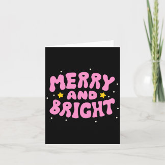 Tarjeta Retro Merry And Bright Holiday Design
