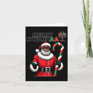 Tarjeta Retro Merry Kwanzaa Santa Navidades negros african