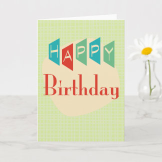 Tarjeta Retro Mid-Century Mod Birthday Card
