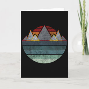 Tarjeta Retro Mountain Outdoors - Senderismo, Campamento, 