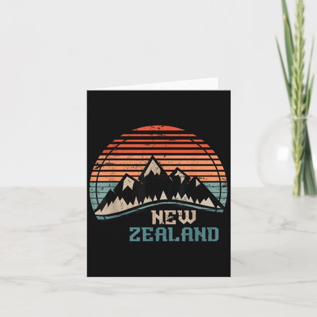 Tarjeta Retro Mountains New Zealand  (Anverso)