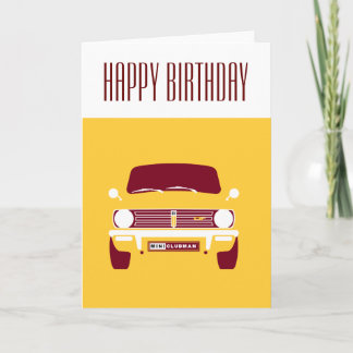 Tarjeta Retro Mustard Yellow Classic Mini Clubman