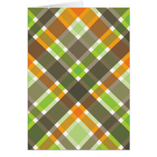 Tarjeta retro Naranja marrón verde en blanco