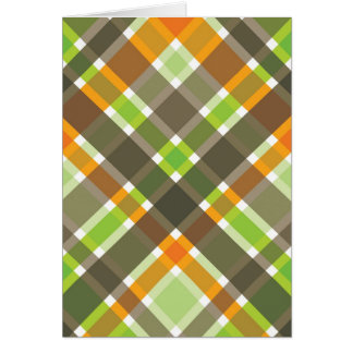 Tarjeta retro Naranja marrón verde en blanco