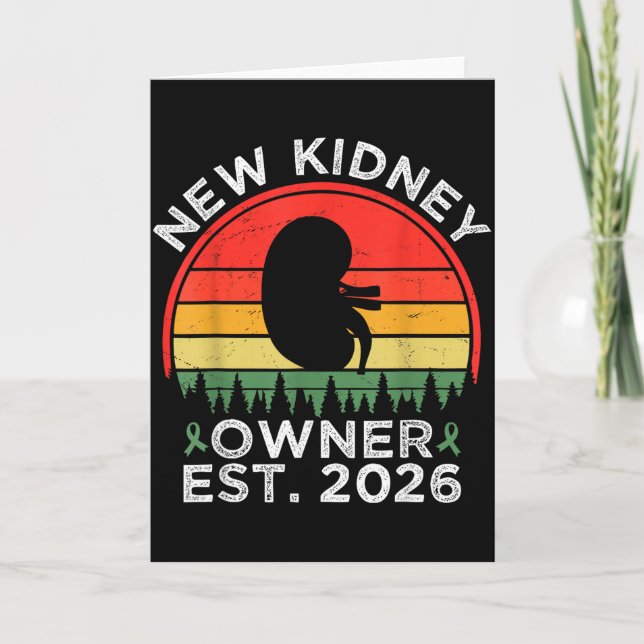 Tarjeta Retro New Kidney Owner Est. 2026 Kidney Transplant (Anverso)
