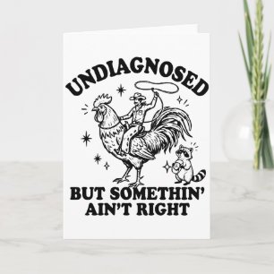 Tarjeta Retro No Diagnosticado Algo Gallo Vaquero mapache