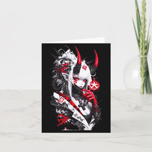 Tarjeta Retro Okami Girl Basic Japan Style Fox Cute Cool M (Anverso)