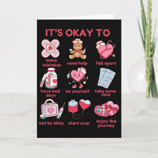 Tarjeta Retro Okay San Valentín Conciencia sobre la Salud 