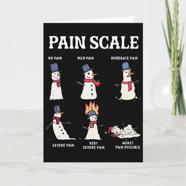 Tarjeta Retro Pain Scale Snowman Trauma Nurse Christmas Nu (Anverso)