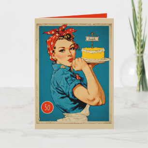 Tarjeta Retro Panadera Pin-Up