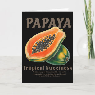 Tarjeta Retro Papaya Divertido Para Mujeres Hombres,comida