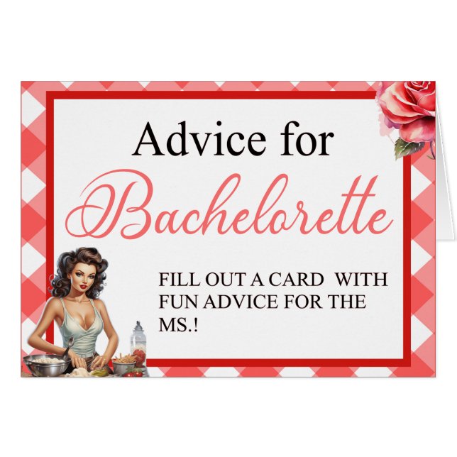 Tarjeta Retro Pink Pinup Bachelorette Party (Anverso (Horizontal))