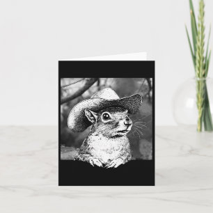 Tarjeta Retro P'nut La ardilla Animal Lover Cute Cowboy