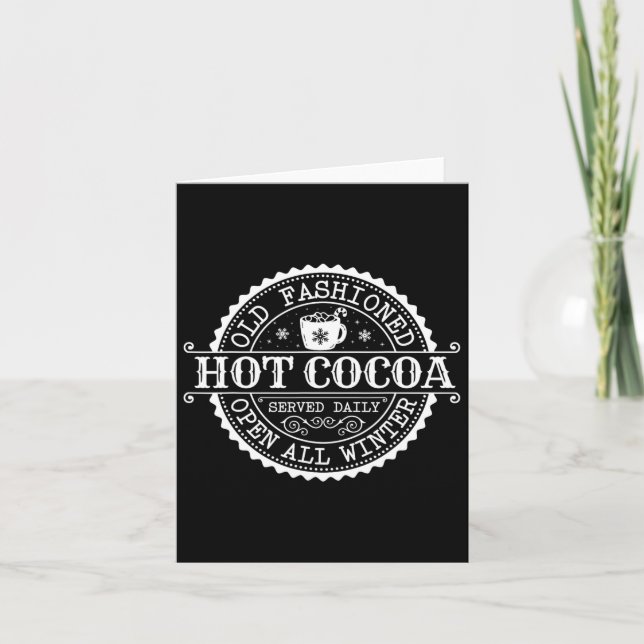 Tarjeta Retro Polo Norte Cacao Caliente Antiguo Café Me (Anverso)