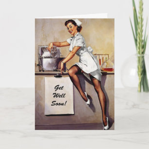 Tarjeta Retro Ponte Bien Pronto