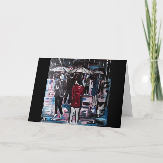 Tarjeta Retro Rain Painting by Alfred Fox (Anverso)