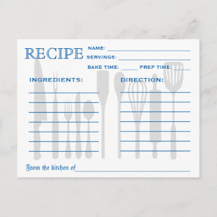 Tarjeta Retro Receta Herramientas de cocina Banda