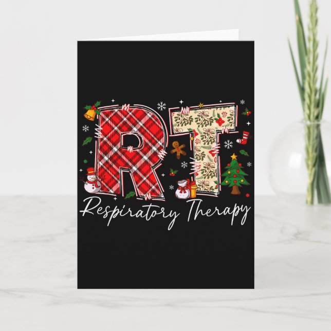 Tarjeta Retro Resratory Therapy Rt Santa Christmas Therapy (Anverso)