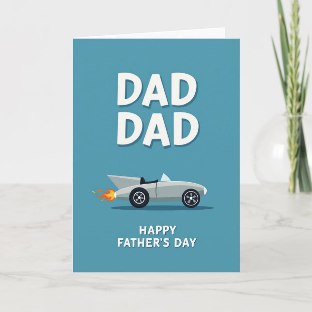 Tarjeta Retro Rocket Dads Day Card (Anverso)