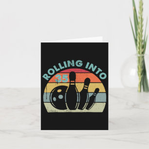 Tarjeta Retro Rolling In To 35 Vintage Bowling Bowler 35th