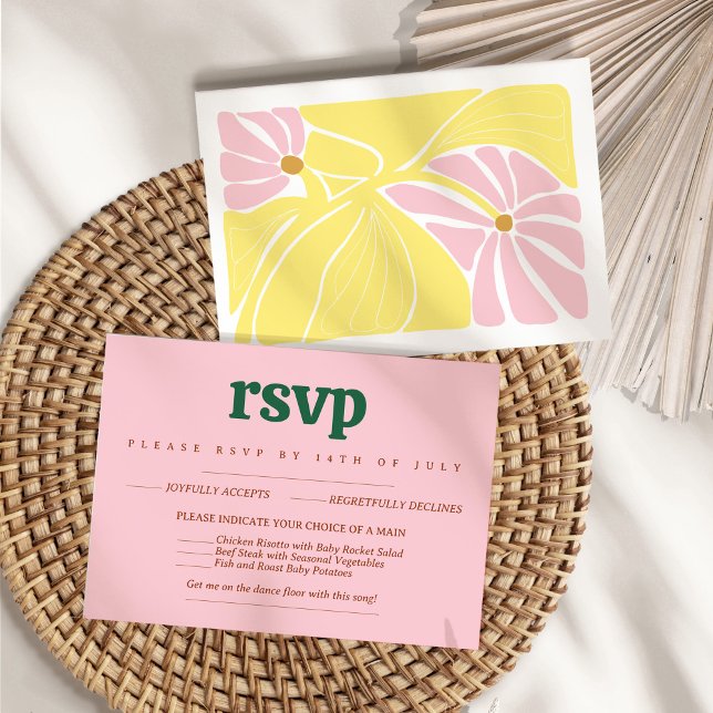 Tarjeta retro rsvp brillante y negrita (Subido por el creador)