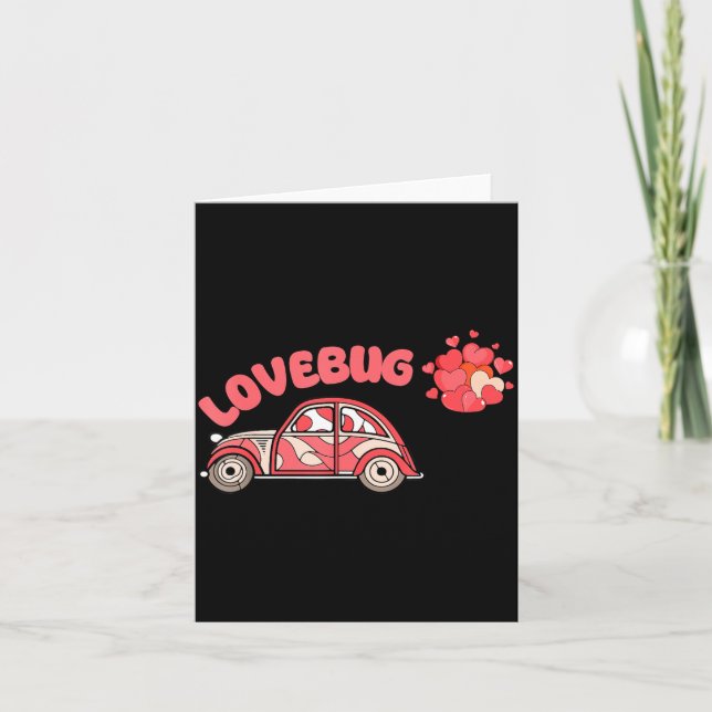 Tarjeta Retro San Valentín Lovebug Corazón Groovy San Vale (Anverso)