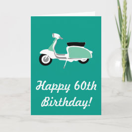 Tarjeta Retro Scooter Happy 60th Birthday Card