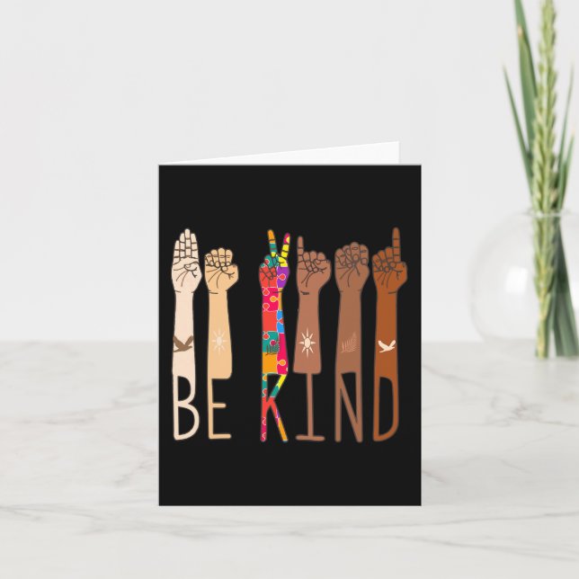 Tarjeta Retro Sé Amable Lenguaje de Rótulo mano Ausencia d (Anverso)