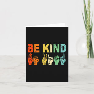 Tarjeta Retro Sé Amable Rótulo ASL Autismo Conciencia Homb