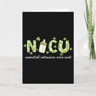 Tarjeta Retro Shamrock Enfermera Nicu Feliz Día de San Pat