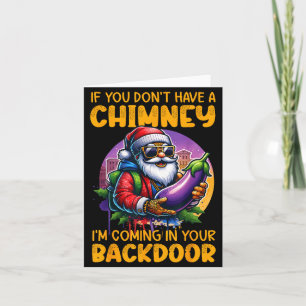 Tarjeta Retro Si No Tienes Chimenea Voy a Entrar en Ti