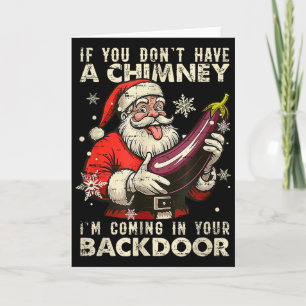 Tarjeta Retro Si No Tienes Chimenea Voy a Entrar en Ti