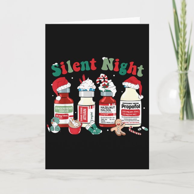 Tarjeta Retro Silent Night Xmas Nurse Christmas Doctor Er  (Anverso)
