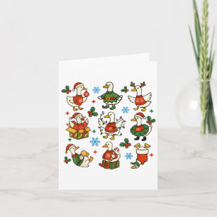 Tarjeta Retro Silly Goose Santa Navidades Cuse Merry Goose