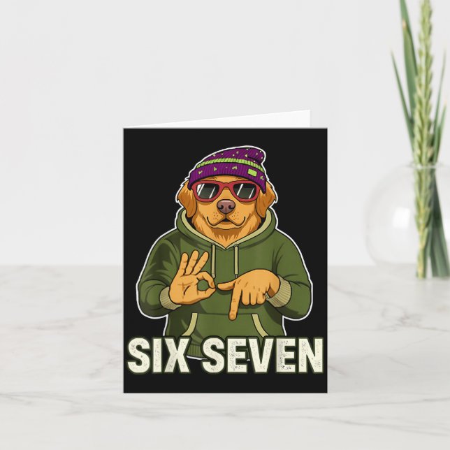 Tarjeta Retro Six Seven Golden Retriever Graphic Gift Men  (Anverso)