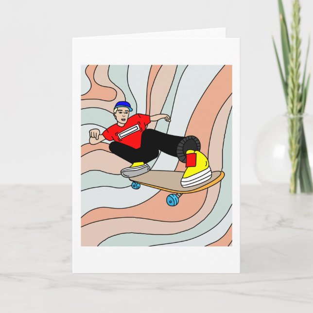 Tarjeta Retro Skateboarder (Anverso)