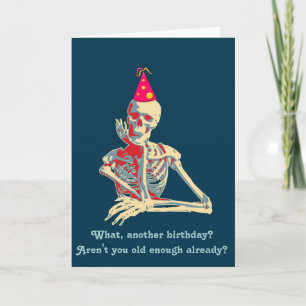 Tarjeta Retro skeleton Cumpleaños
