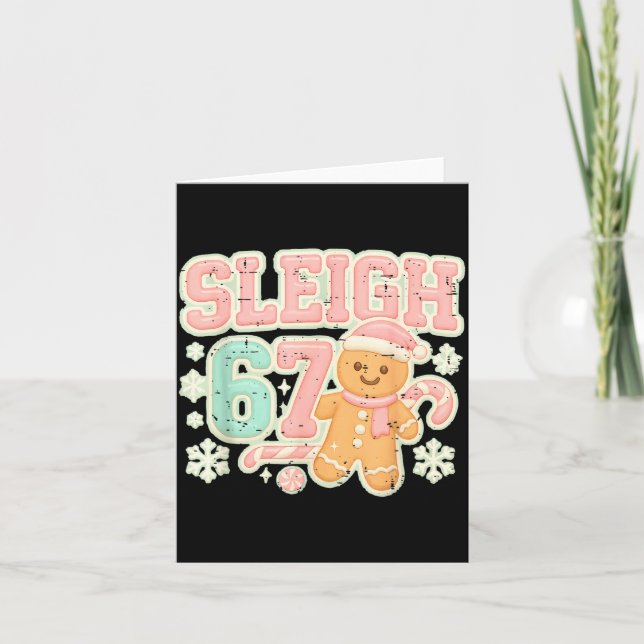 Tarjeta Retro Sleigh 67 Gingerbread Christmas Six Seven Me (Anverso)