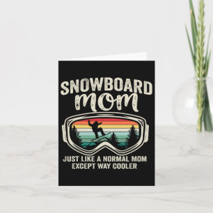Tarjeta Retro Snowboarder Mamá de snowboard Vintage Snowbo