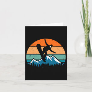 Tarjeta Retro Snowboarder Snowboarding Hombres Mujeres Niñ