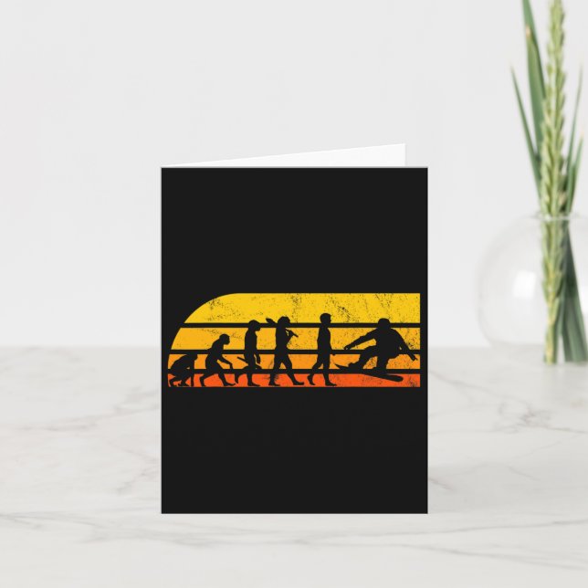 Tarjeta Retro Snowboarding Evolution Vintage (Anverso)