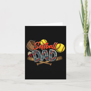 Tarjeta Retro Softball Dad Feliz Día De Los Padres 2025 Pa