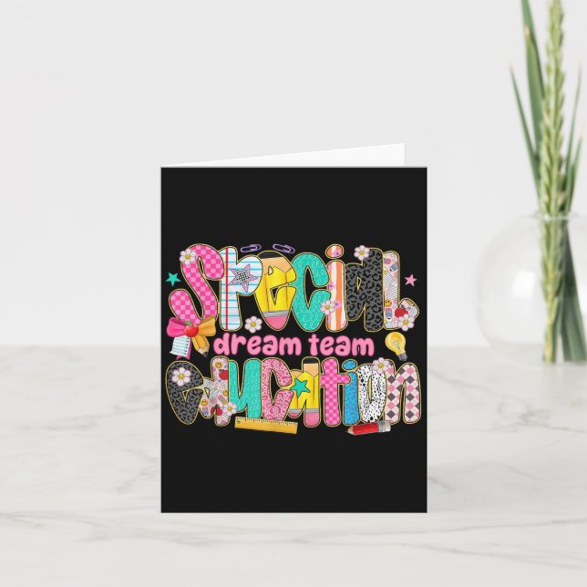 Tarjeta Retro Special Education Squad Dream Team Sped Teac (Anverso)