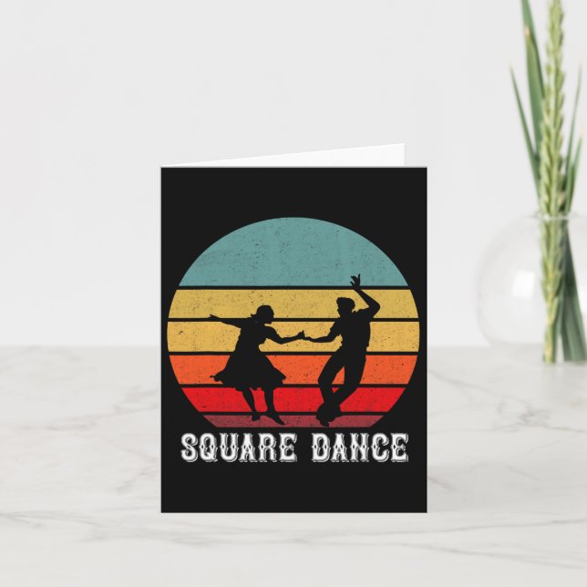 Tarjeta Retro Square Dancer Vintage Square Dancing Square (Anverso)