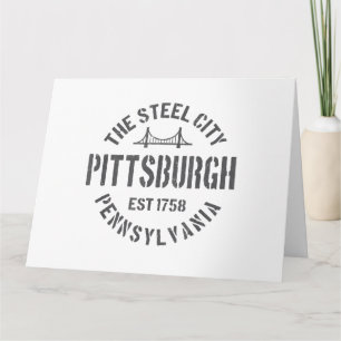 Tarjeta Retro Steel City Pittsburgh Pennsylvania Yinz vint