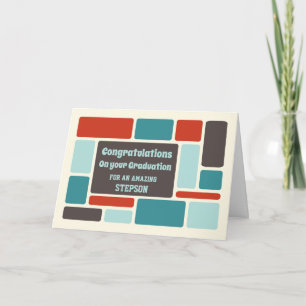 Tarjeta Retro Stepson felicitaciones Graduación