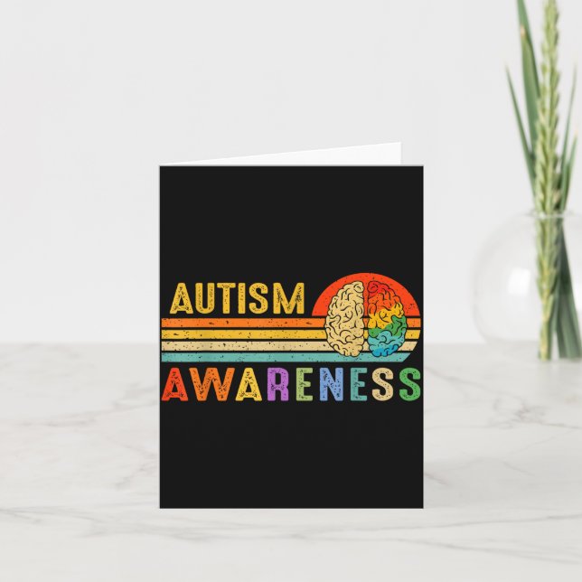 Tarjeta Retro Sunset Autism Awareness Neurodiversity Spect (Anverso)