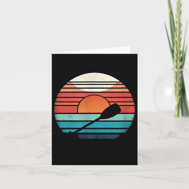 Tarjeta Retro Sunset Rowboat (Anverso)