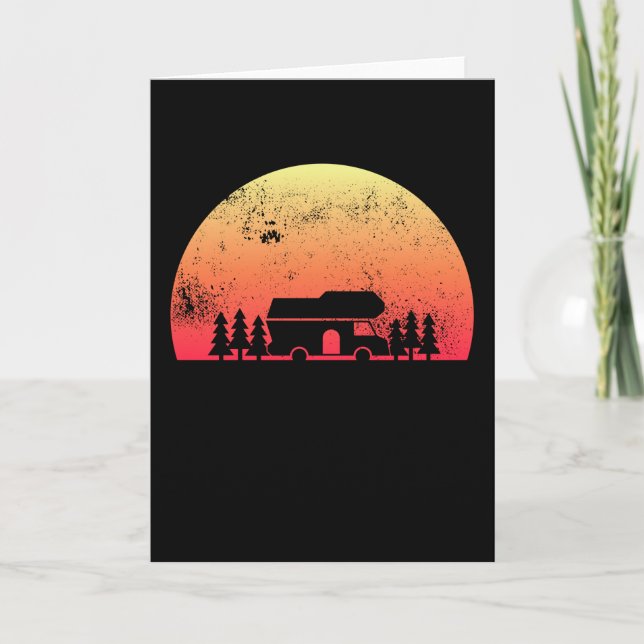 Tarjeta Retro Sunset RV - Regalo del propietario de la aut (Anverso)