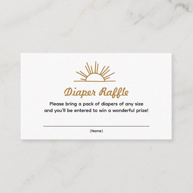 Tarjeta Retro Sunshine Diaper Raffle (Anverso)